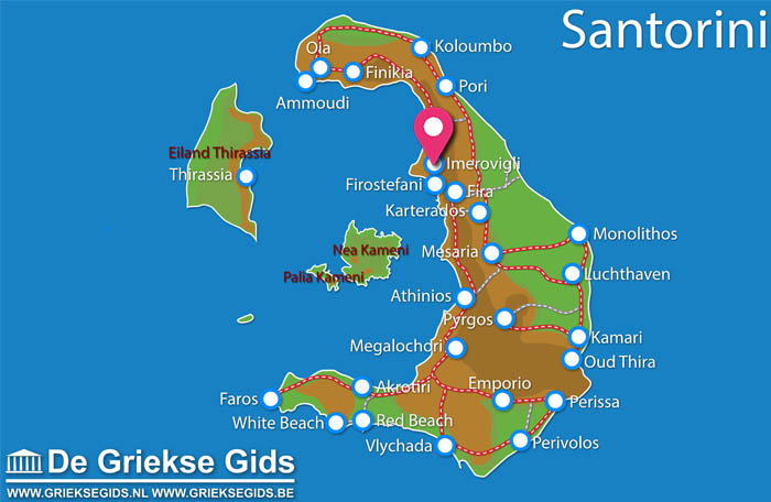 Kaart Tholos Resort Santorini